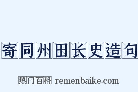 寄同州田长史造句是什么意思的图片